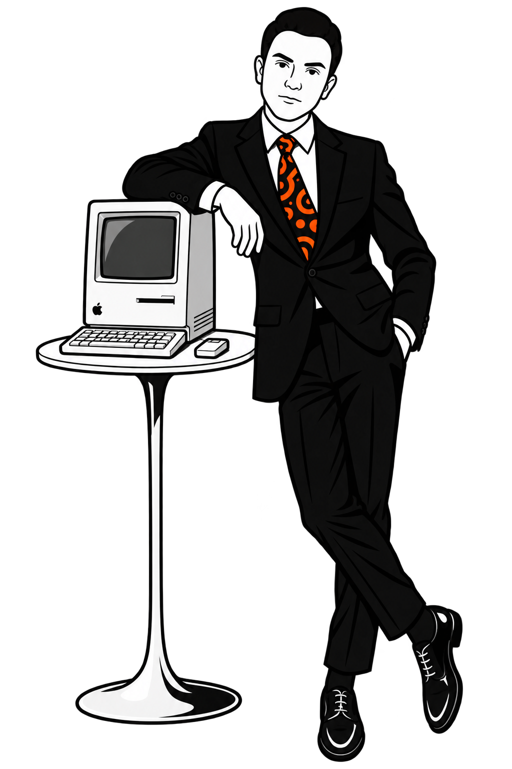 Manuel Dalla Santa con Macintosh retro