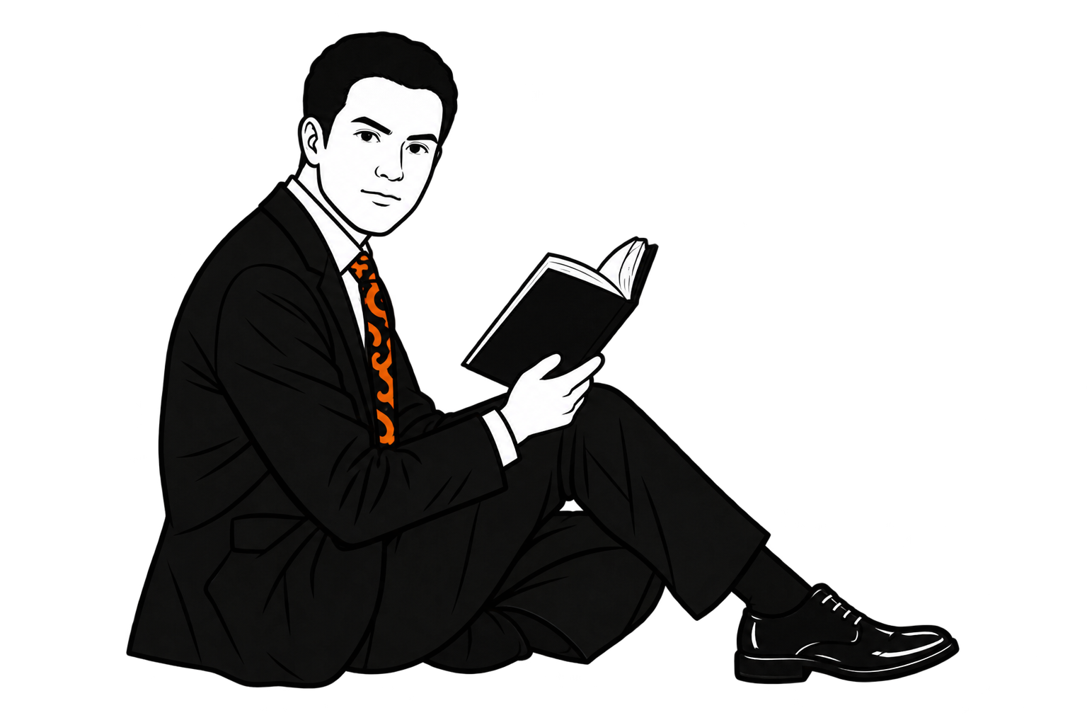 Uomo seduto che legge un libro
